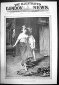 Original Old Antique Print The Gifts The Fairies Frank Holl Children 1892 19th