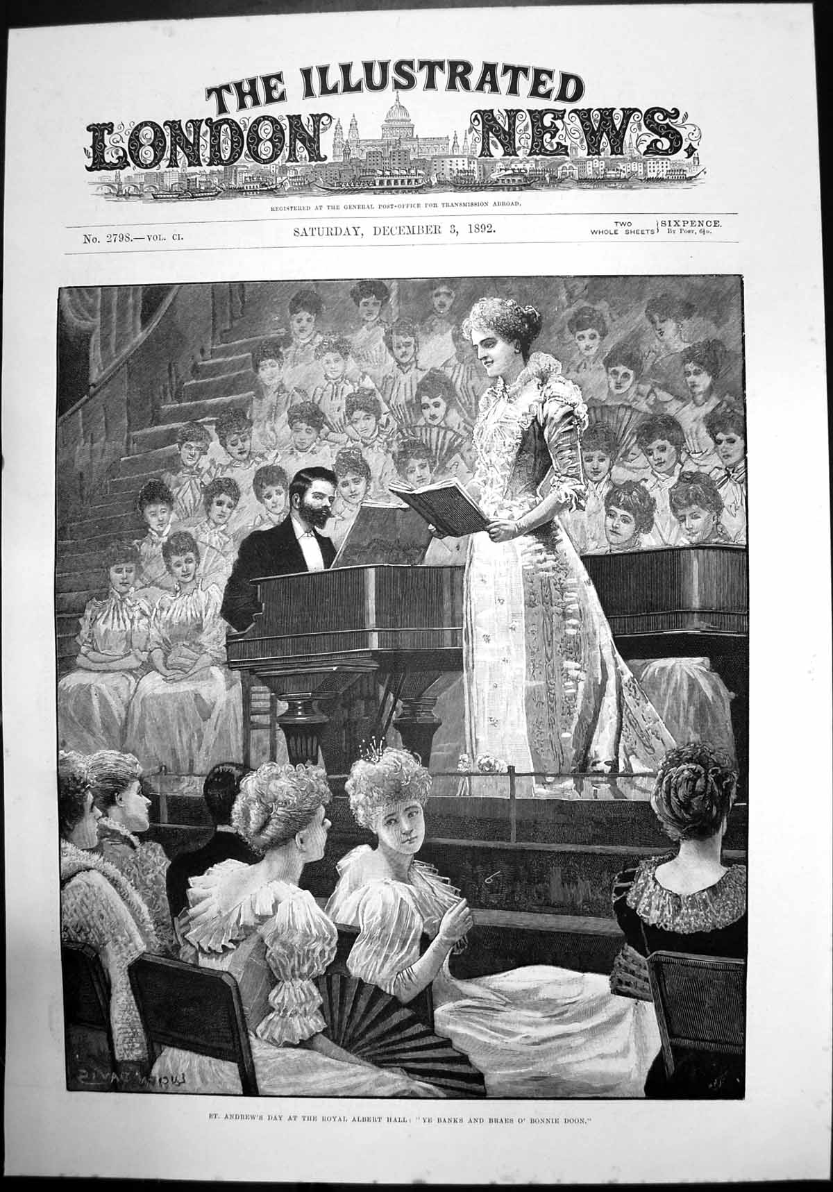 Old St Andrews Day Royal Albert Hall Banks And Braes Bonnie Doon 1892 Victorian