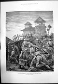Antique Print Cuban Insurrection Insurgent Attack On Fort Near Vueltas 1895