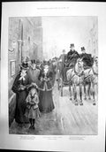 Antique Print Christmas Morn-Now Frenzeny Horse And Carriage Women Men 1898