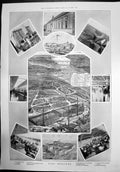 Old Print Port Sunlight Oil Mills Sydney Australia Vicksburg America 1898 19th