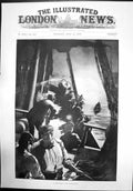 Antique Old Print In The Glare The Searchlight Boats Fishermen At Sea 1898 19th