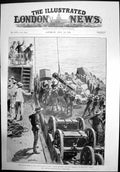 Old Print Spanish American War Invasion Cuba Artillery Iroquois Flat 1898 19th
