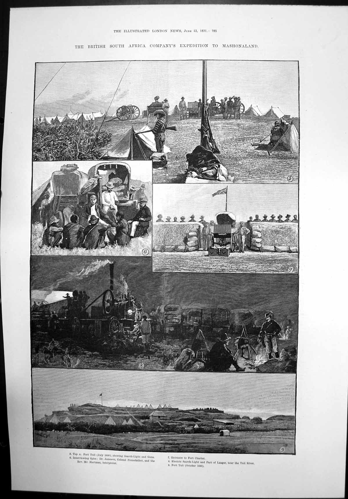 Antique Print British South Africa Company Expedition Mashonland Tuli 1891 19th