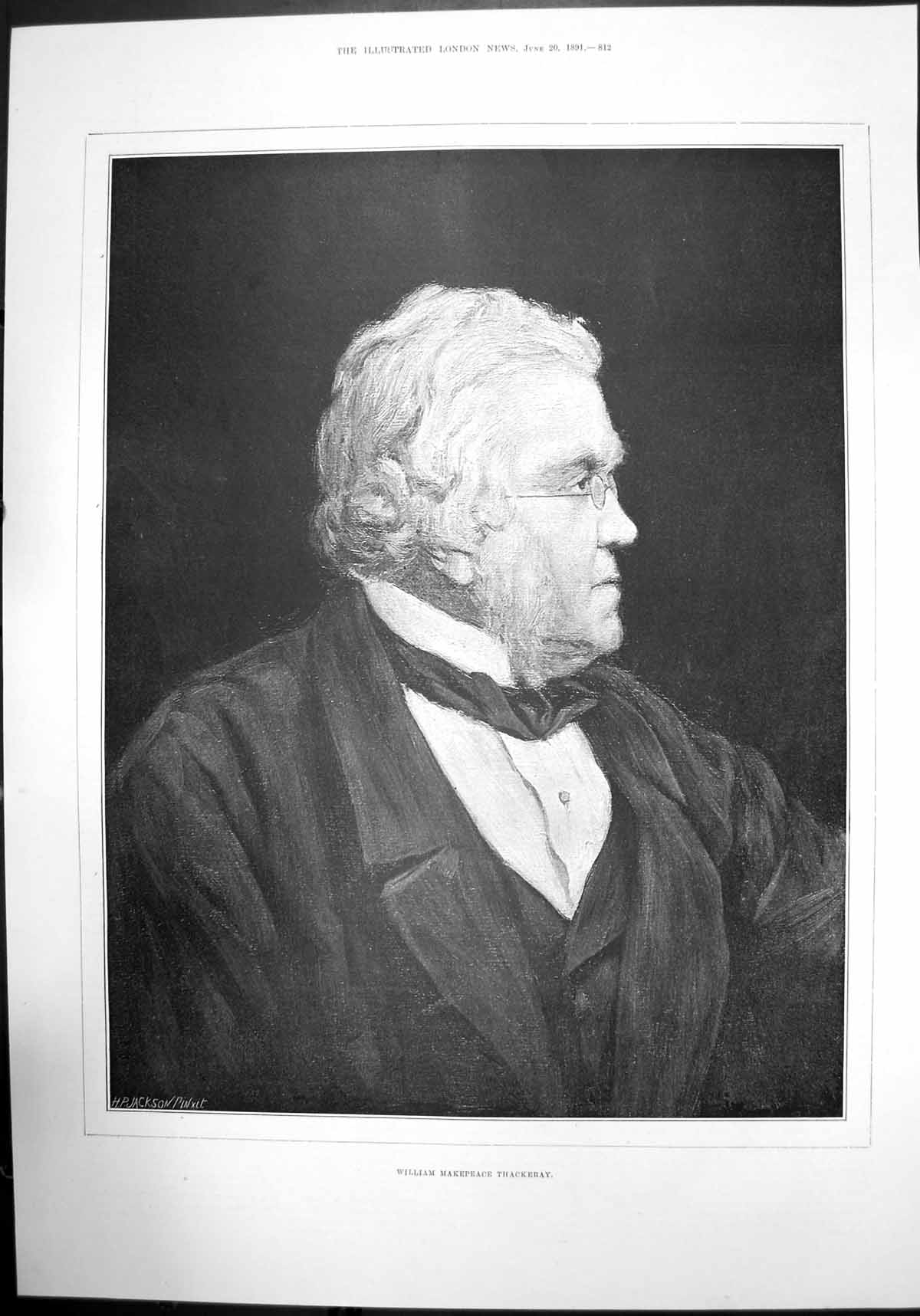 Old William Makepeace Thackeray Portrait Hp Jackson Vanity Fair 1891 Victorian