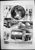 Old Sketch Royal Naval Exhibition Chelsea Artillery Keppels Head 1891 Victorian