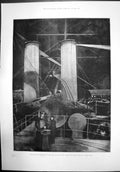 Old The British Mediterranean Squadron Levant Search-Light Ship 1895 Victorian