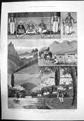 Antique Print Sketches Armenia And Kurdistan Valley Kalu Persian Sinna 1895