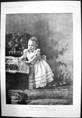 Antique Old Print Our First King First Birthday Hrh Prince Edward York 1895