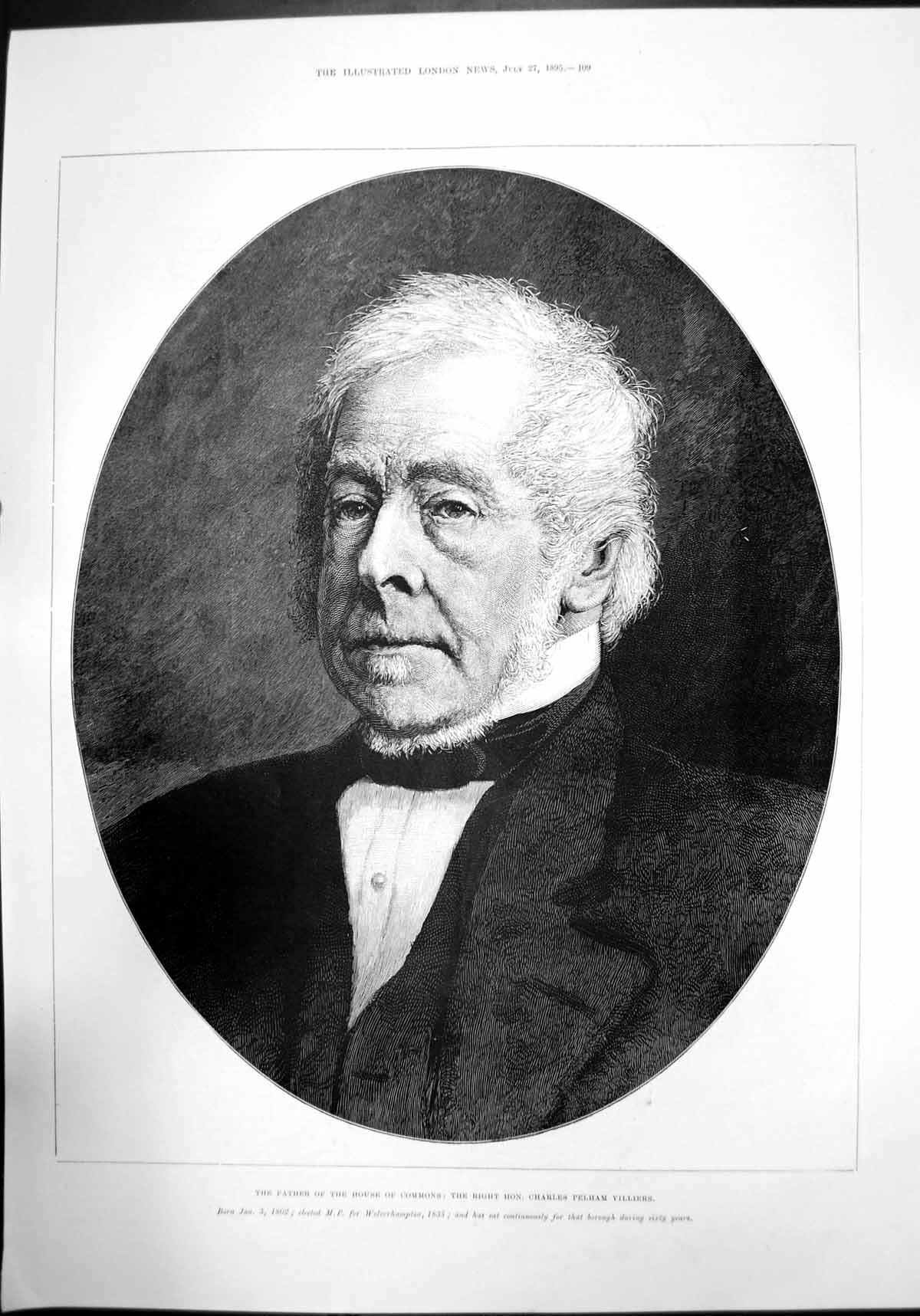 Antique Print The Father The House Charles Pelham Villiers Mp Portrait 1895