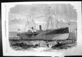 Old Print Launch The Ocean Mail Company Steam-Ship Connaught Jarrow 1860 19th