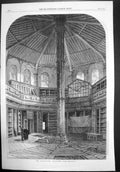 Old Antique Print The Chapter House Westminster Abbey London Sketch 1866 19th