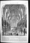 Antique Old Print New Roman Catholic Church St Peter And St Paul At Cork 1866
