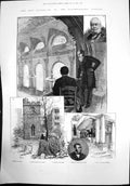 Old Print City Guilds Clothworkers Company Gallery Garden Hall Clerk 1884 19th