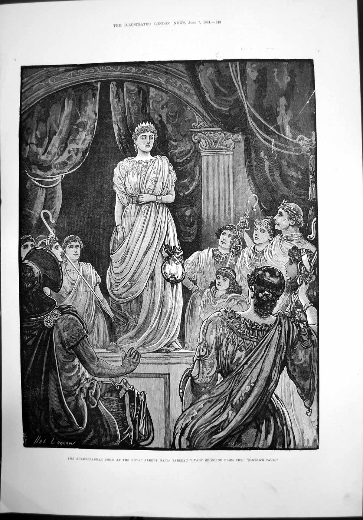 Old Shakspearean Show At Royal Albert Hall Tableau Winters Tale 1884 Victorian