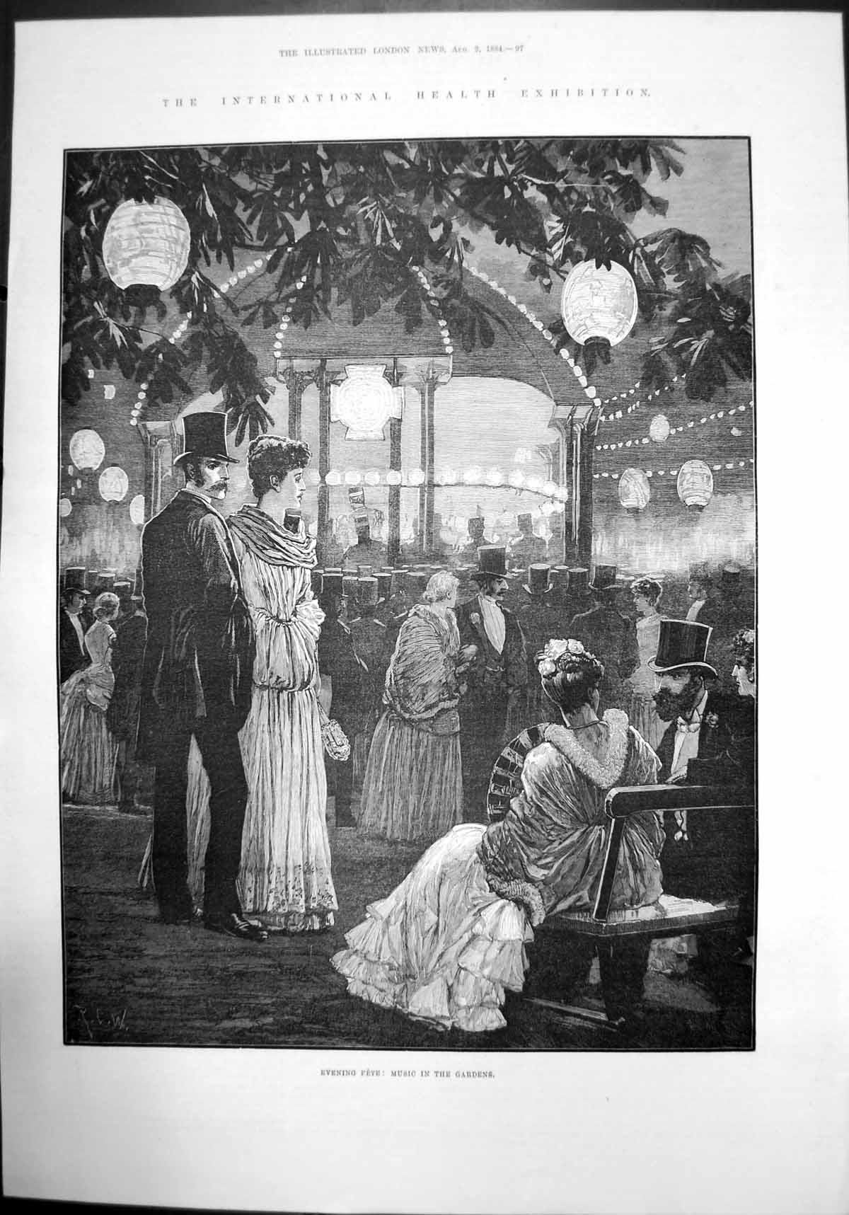 Old Evening Fete Music In The Gardens Ball International Health 1884 Victorian