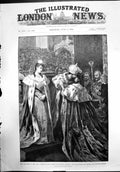 Antique Old Print Coronation The Czar Crowning Ceremony Dowager Empress 1896