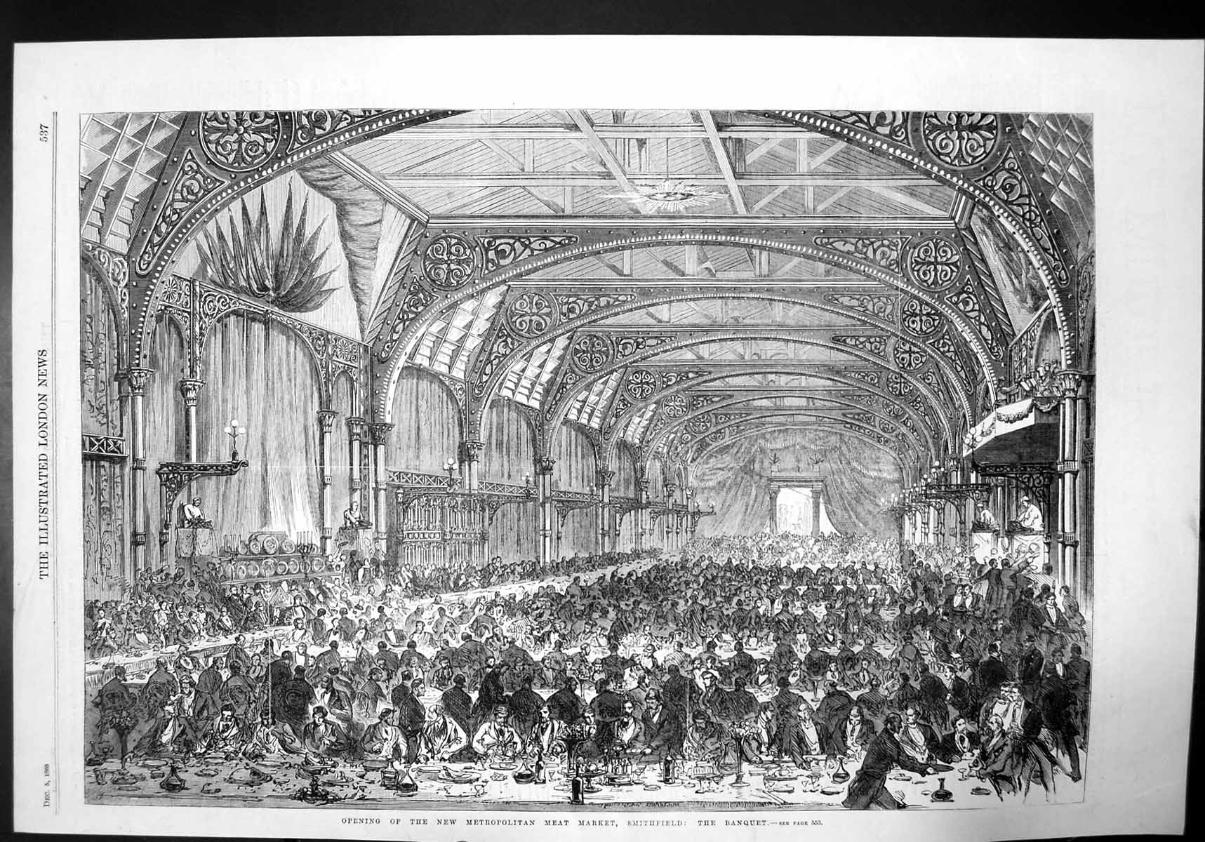 Old Opening New Metropolitan Meat Market Smithfield The Banquet 1868 Victorian