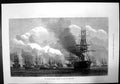 Old Print The Iron Clad Squadron Escorting The Shah Into Dover Roads 1873 19th
