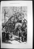 Old Monday Afternoon At The Zoological Society Gardens Elephant 1871 Victorian