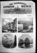 Old Print Great Fire Chicago Views Clark-Street North City Hall Corn 1871 19th