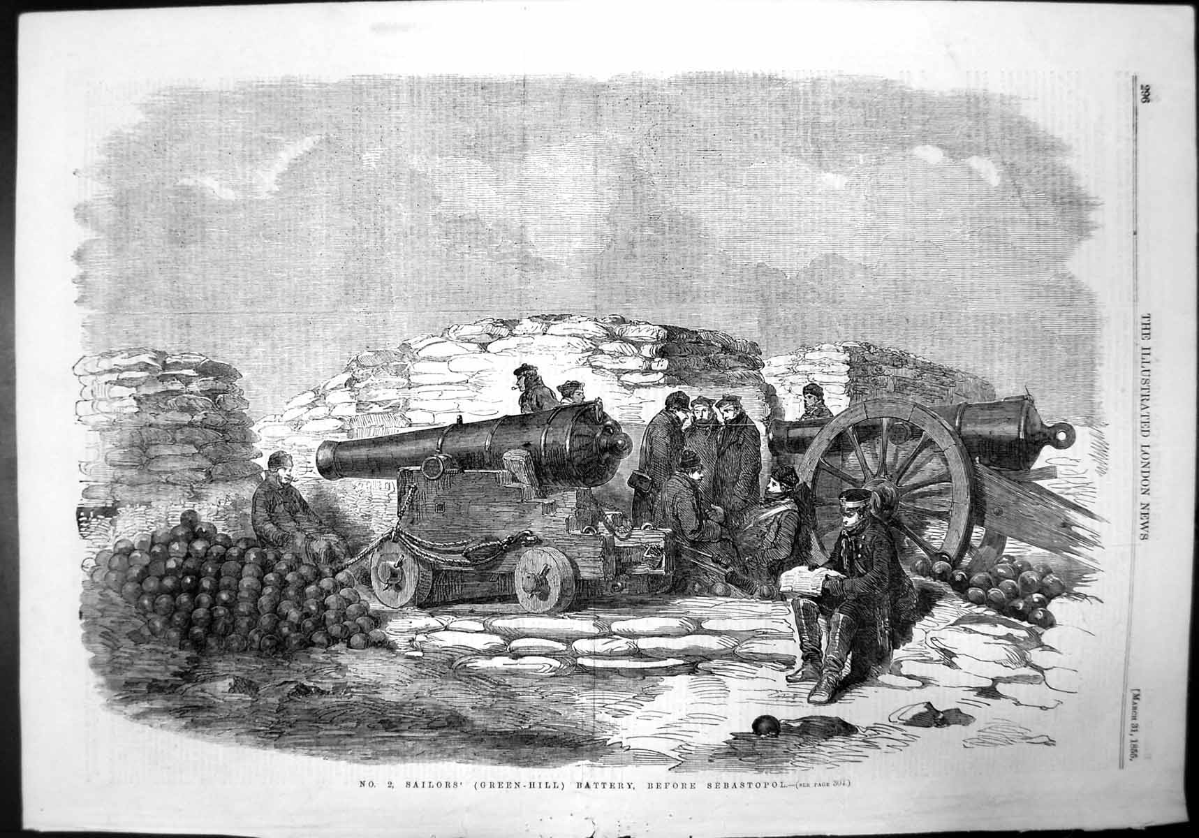 Old NoSailors Green Hill Battery Before Sebastopol Canon Ball 1855