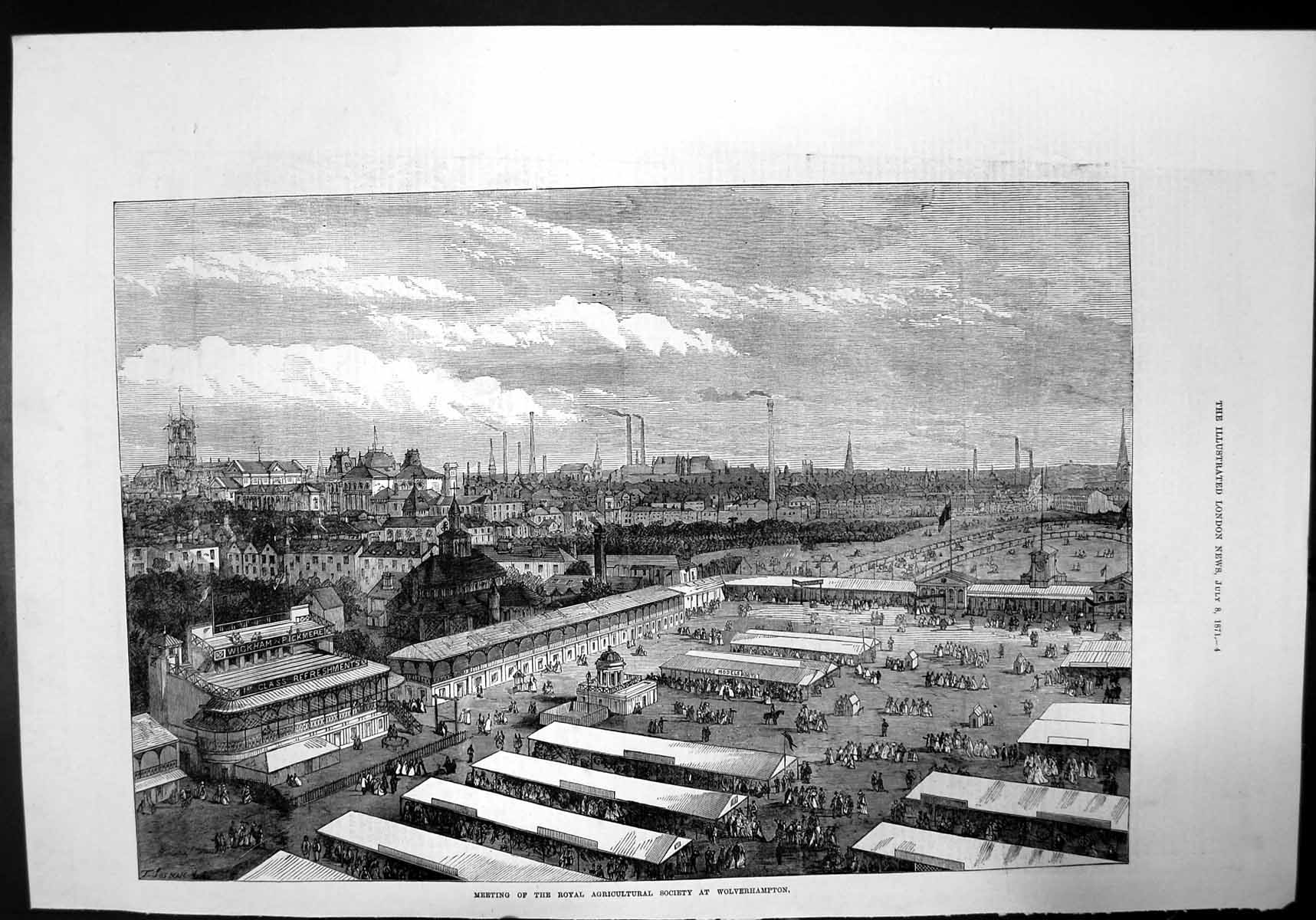 Antique Print Meeting The Royal Agricultural Society At Wolverhampton 1871 19th