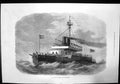 Old Ironclad Fleet Hms Devastation Union Flag Ship Waves Vessel 1871 Victorian