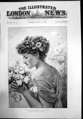 Antique Old Print The Spirit Summer Perfumes N Prescott-Davies Portrait 1896