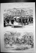 Original Old Antique Print Imperial Progress In Japan Mikado 1880 Victorian