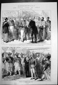 Original Old Antique Print Prince Wales Visit Colombo Kandy Ceylon 1876 19th