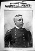 Original Old Antique Print Commodore George Dewey Hero Bombardment Manila 1898