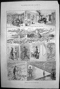 Original Old Antique Print Sketches At The Ben Nevis Observatory 1885 Victorian