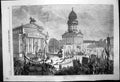 Antique Old Print Laying Foundation Stone Schiller'S Statue At Berlin 1859 19th