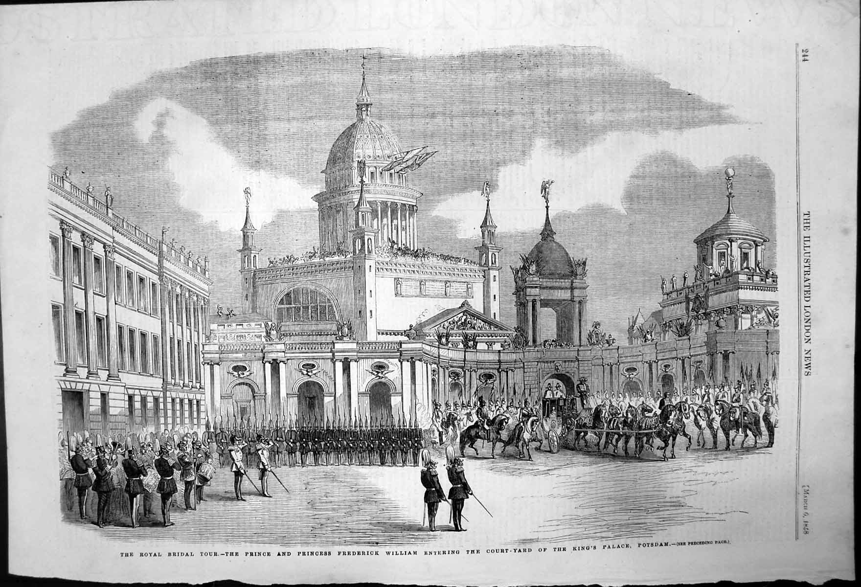 Antique Print Prince Princess Frederick William King'S Palace Potsdam 1858 19th