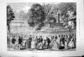 Original Old Antique Print Afternoon Concert In Park The Vienna Exhibition 1873