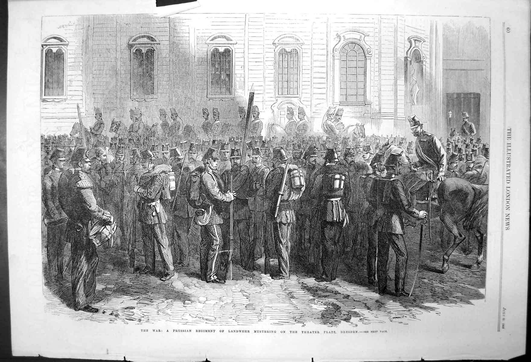 Old Prussian Regiment Landwehr Mustering Theater Platz Dresden 1866Victorian