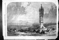 Original Old Antique Print The War;Monument Spinnerin Am Kreuz Vienna 1866 19th