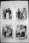 Old Costumesbarber'S Shop Saxony Sketch In Leipsic And Westphalia 187 Victorian
