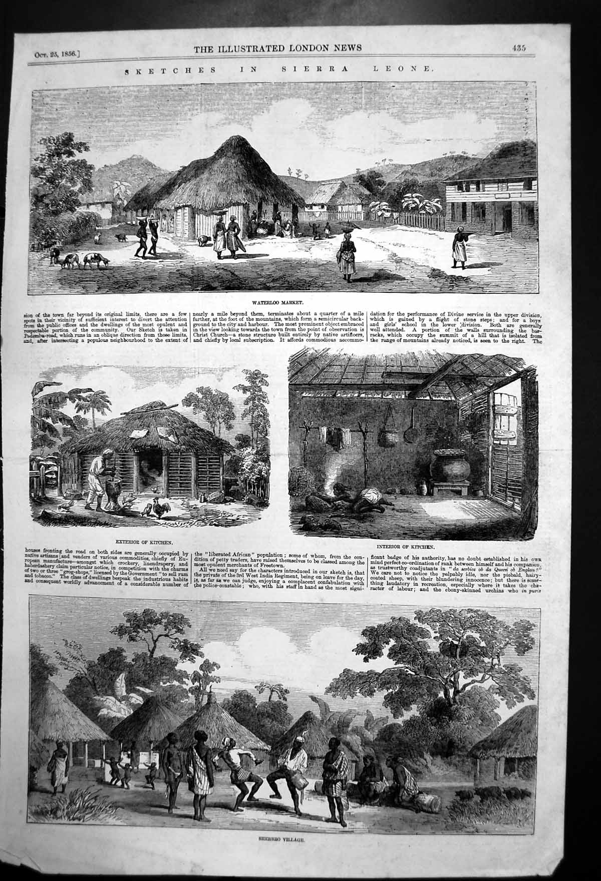 Old Waterloo Marketkitchennatives In Sherbo Village Sierra Leone 1856 Victorian