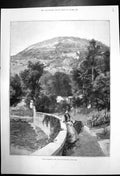Original Old Antique Print Lord Salisbury'S New Villa Beaulieu Near Nice 1891