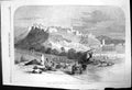 Original Old Antique Print Tangier From Camel Market Drawn By Hjjohnson 1860