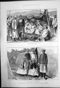 Old Print Paloung Women Shans Panthi Followers At Ruby Mines Burmah 1887 19th