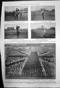 Antique Old Print Golf Match At Hoylake Sheffield Pageant On Empire Day 1906