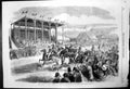 Original Old Antique Print Cairo Races Horses Canter In Front Grandstand 1864
