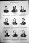Original Old Antique Print Members New House Commons 1880 19th