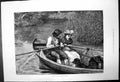 Original Old Antique Print Division Labour Couple In Rowing Boat On Thames 1880