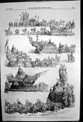 Old Antique Print Marriage Procession Duke De Brabant Marie Austria 1853 19th