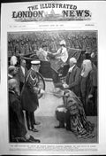 Antique Old Print King Knighting Aldernan Crossman Lord Mayor Cardiff 1907 20th
