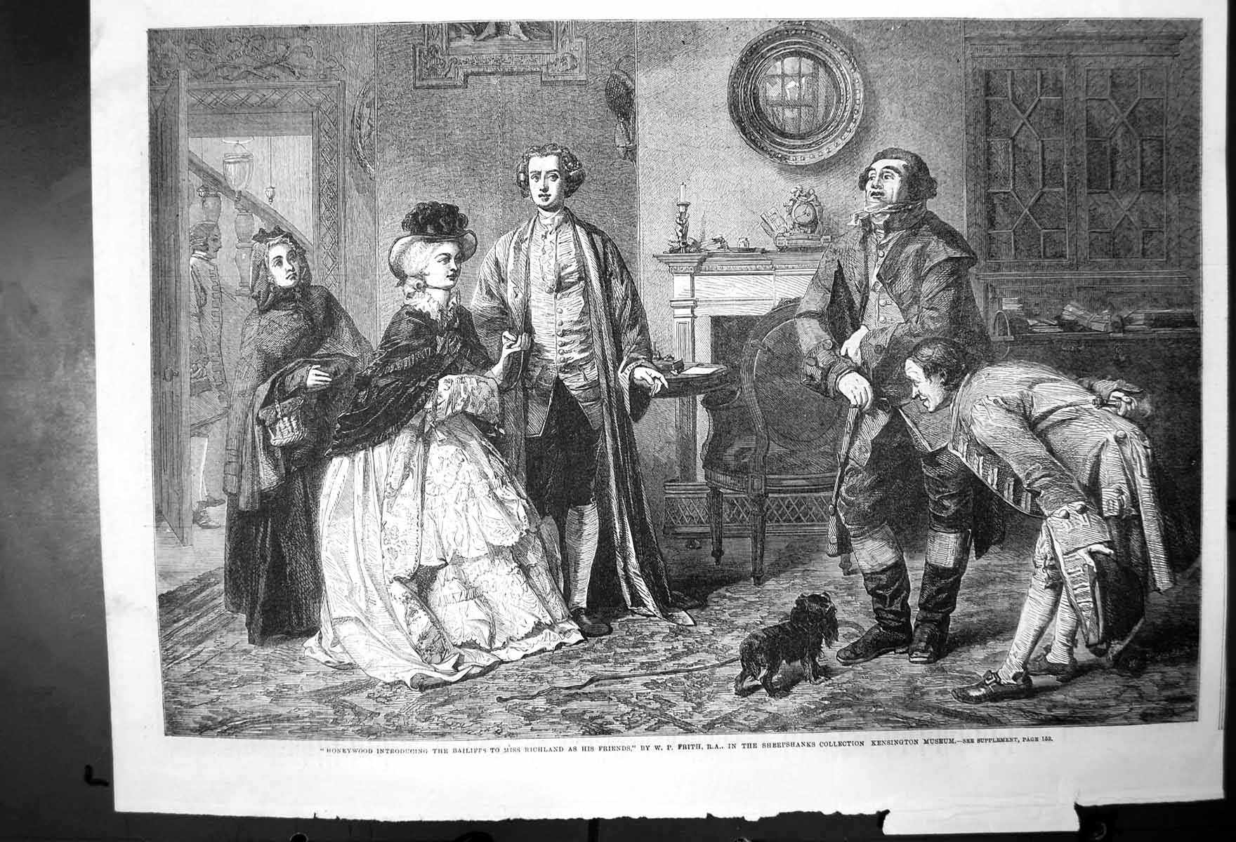 Antique Old Print Honewood Introducing Bailiffs To Miss Richland Wfrith C1888